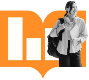 Student with rucksack and a book icon