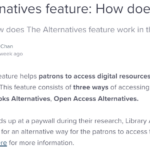 The Alternatives feature: How does it work?